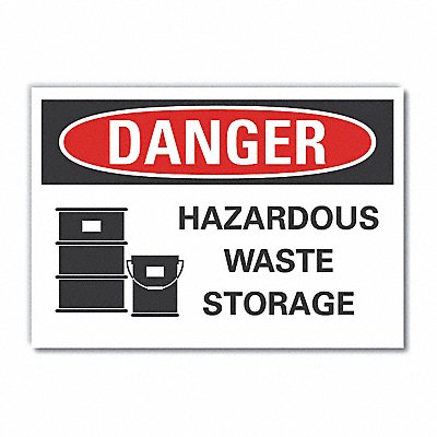 Hazardous Waste Danger Rflct Lbl 7x10in