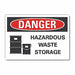 Hazardous Waste Danger Rflct Lbl 7x10in