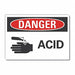 Acid Danger Label 10inx14in Polyester