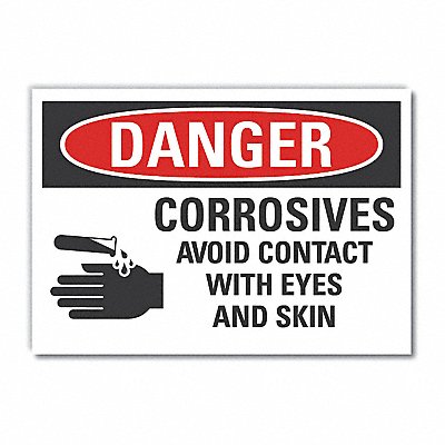 Corrosive Mtrl Danger Rflct Lbl 7x10in