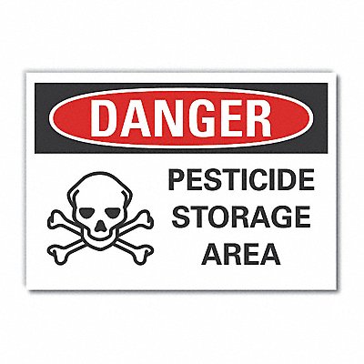 Pesticide Danger Label 3.5x5in Polyester