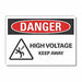 High Voltage Danger Rflctv Label 3.5x5in