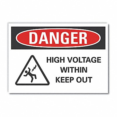 High Voltage Danger Rflct Lbl 7inx10in