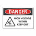 High Voltage Danger Rflct Lbl 7inx10in