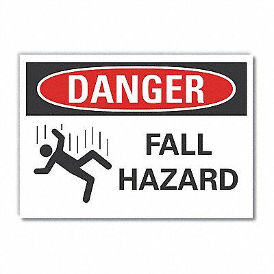 Fall Hazard Danger Rflctv Labl 3.5inx5in