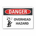 Overhead Hzrd Danger Lbl 10x14in Polyest