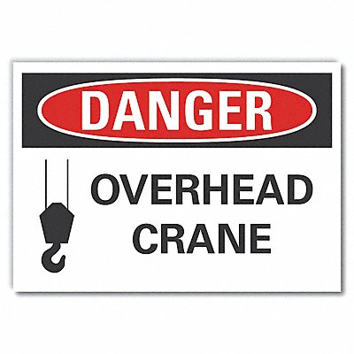 Crane Hoists Danger Lbl 7x10in Polyest