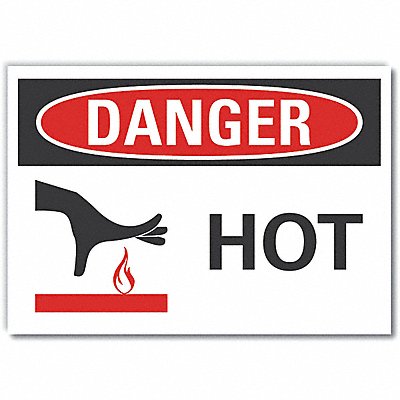 Hot Danger Label 3 1/2inx5in Polyester