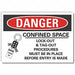 Confined Space Danger Rflct Lbl 10x14in