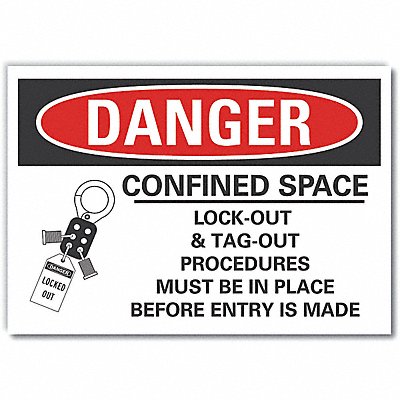 ConfinedSpaceDngr Lbl 10x14in Polyester
