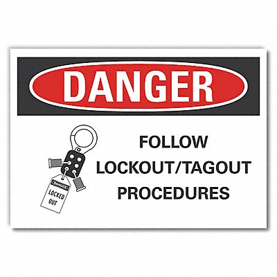 Lockout Tagout DangerLbl 3.5x5in Polyest