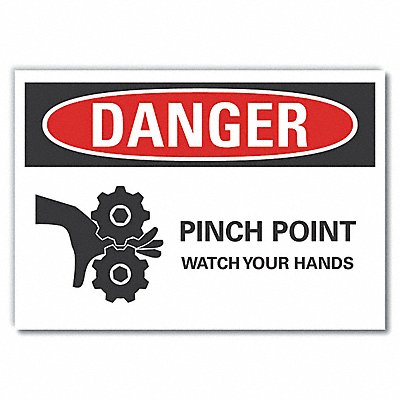 Pinch Point Danger Rflctv Labl 10inx14in