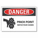 Pinch Point Danger Rflctv Labl 10inx14in