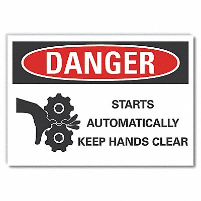 Hands Clear Danger Rflctv Label 5inx7in