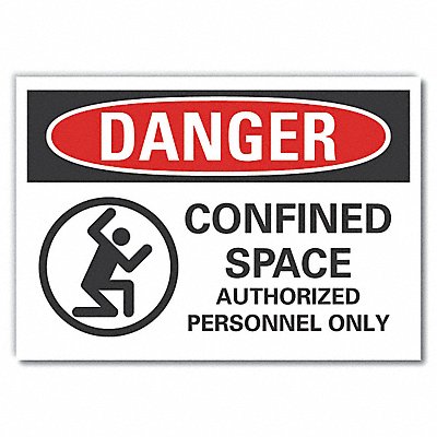 Confined Space Danger Labl 5x7in Polyest