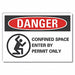 Confined Space Danger Rflctv Lbl 10x14in