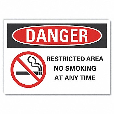 No Smoking Danger Lbl 5inx7in Polyester
