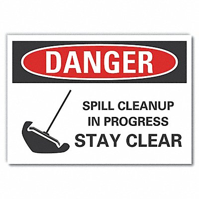 Spill Cntrl Danger Rflct Label 10x14in