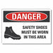 Foot Danger Label 5inx7in Polyester