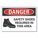 Foot Danger Label 3.5inx5in Polyester