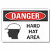 Hard Hat Danger Rflct Label 3.5inx5in