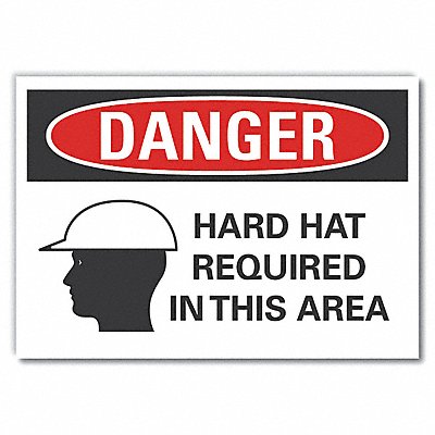 Hard Hat Danger Rflctv Label 3.5inx5in