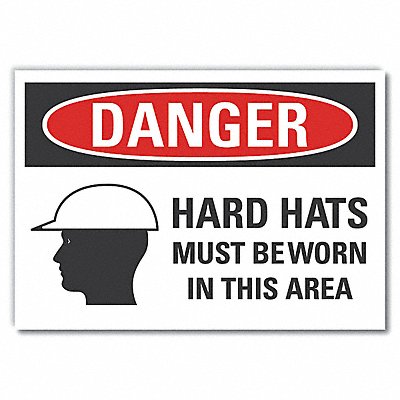 Hard Hat Danger Rflct Label 10inx14in