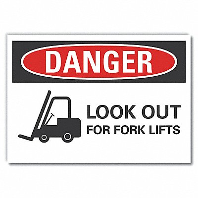 Lift Truck Traffic Danger Lbl 3.5x5in