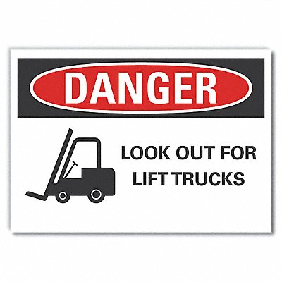 Lift Trck Trfc Danger Rflct Lbl 7x10in