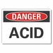 Acid Danger Rflct Label 7 in x 10 in