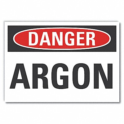 Argon Danger Label 5 inx7 in Polyester