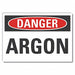 Argon Danger Label 3.5inx5in Polyester