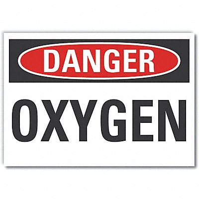 Oxygen Danger Label 5inx7in Polyester