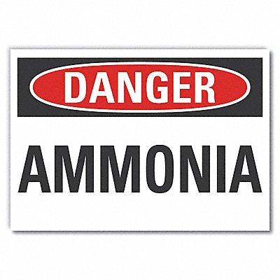 Ammonia Danger Label 5 in x 7 in