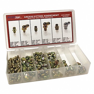 Grease Ftting Drive Type Assort 100 pcss