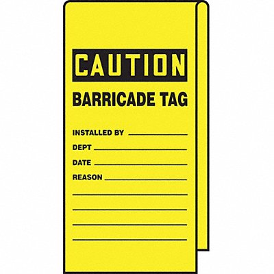 Wrap Stick Tag Caution 12 Lx3-1/8 W PK25