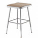 Square Stool Adjustable Legs Gray 18 H