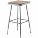 Square Stool Adjustable Legs Gray 24 H