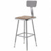 Square Stool Adjustable Legs Gray 38 H