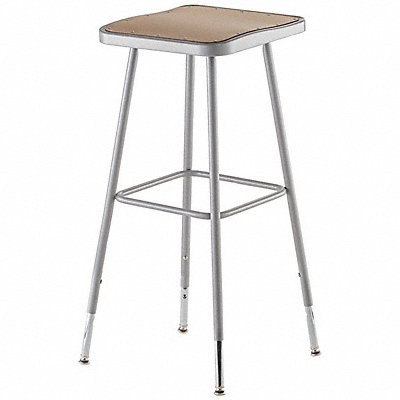 Square Stool Adjustable Legs Gray 30 H