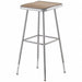 Square Stool Adjustable Legs Gray 30 H