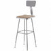 Square Stool Adjustable Legs Gray 44 H