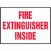 Sign Fire Extinguisher Inside 3-1/2 x5 