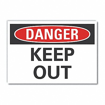 Keep Out Danger Rflct Label 3.5inx5in