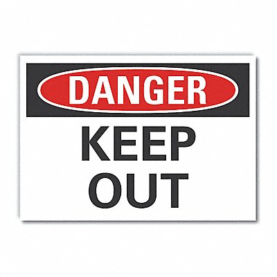 Keep Out Danger Lbl 10inx14in Polyester