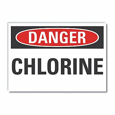 Chlorine Danger Lbl 7inx10in Polyester