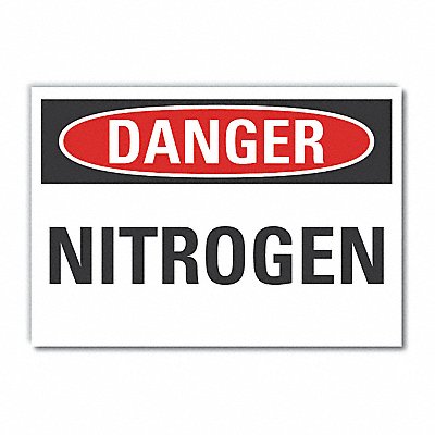 Nitrogen Danger Lbl 7inx10in Polyester