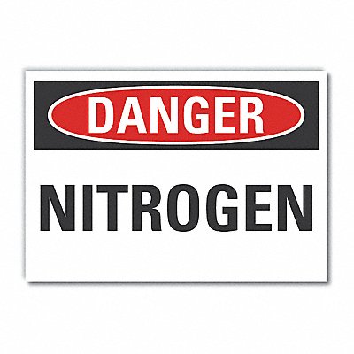 Nitrogen Danger Lbl 10inx14in Polyester