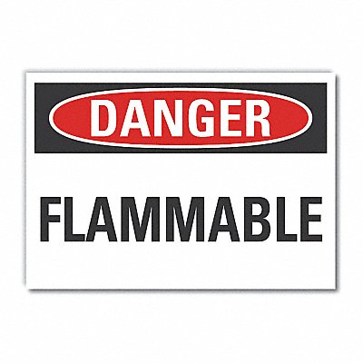 Flammable Mtrl Danger Labl 5x7in Polyest