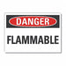 Flammable Mtrl Danger Labl 5x7in Polyest